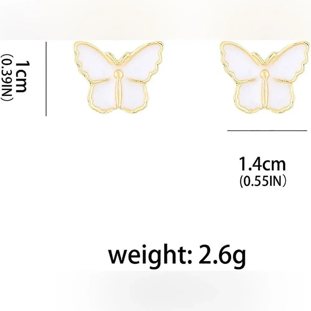 Tiny Petite beautiful pearl-colored butterfly earrings. - Picture 8 of 9